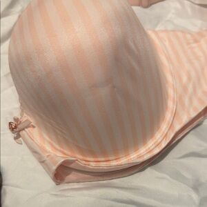 Victoria's Secret Peach Striped Lingerie